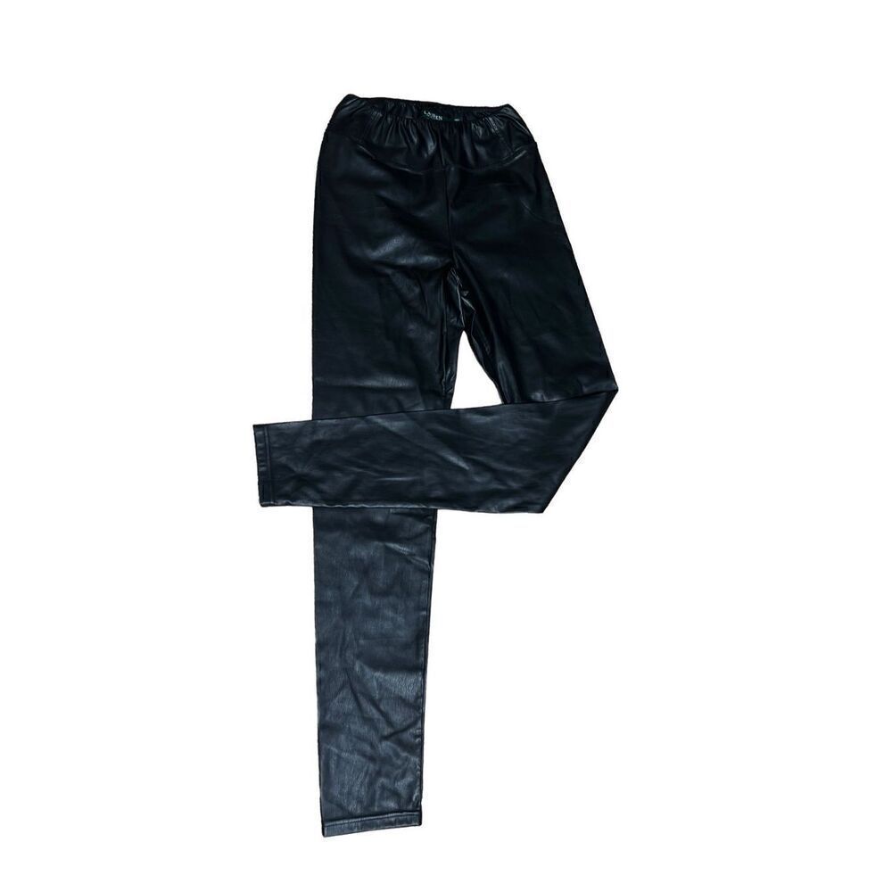 Lauren Ralph Lauren Black Vegan Leather Leggings Size 4